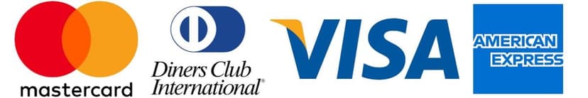 אמצעי תשלום - Visa, Mastercard, American Express, Diners Club, Apple Pay